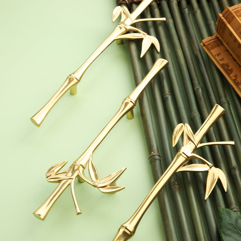 Bamboo design brass furniture handle