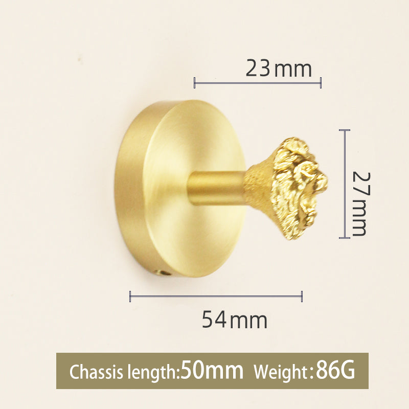 Animal disc brass hook