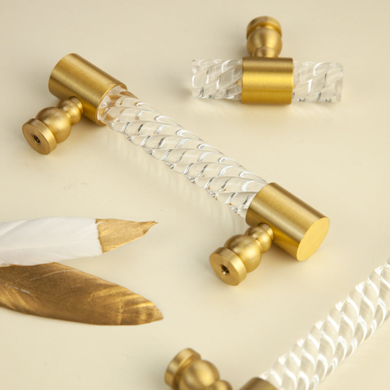 Acrylic thread brass handle