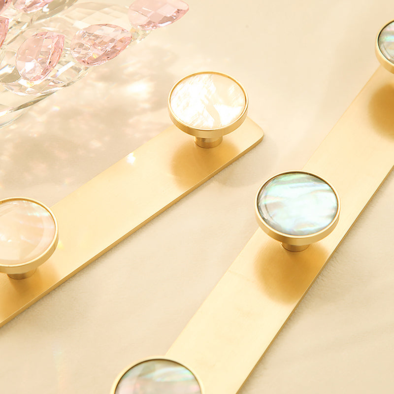 Round natural shell wall row hooks