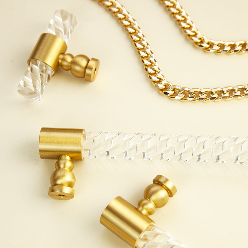 Acrylic thread brass handle