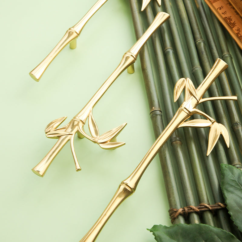 Bamboo design brass furniture handle