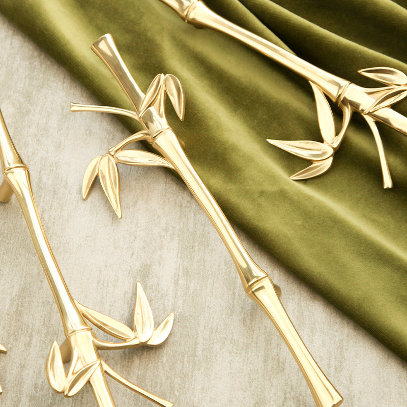 Bamboo design brass furniture handle