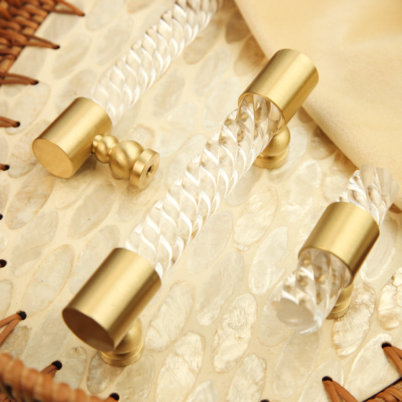 Acrylic thread brass handle