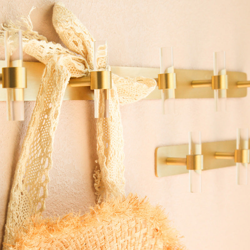 Acrylic brass hook entryway bathroom coat hook door rear hook