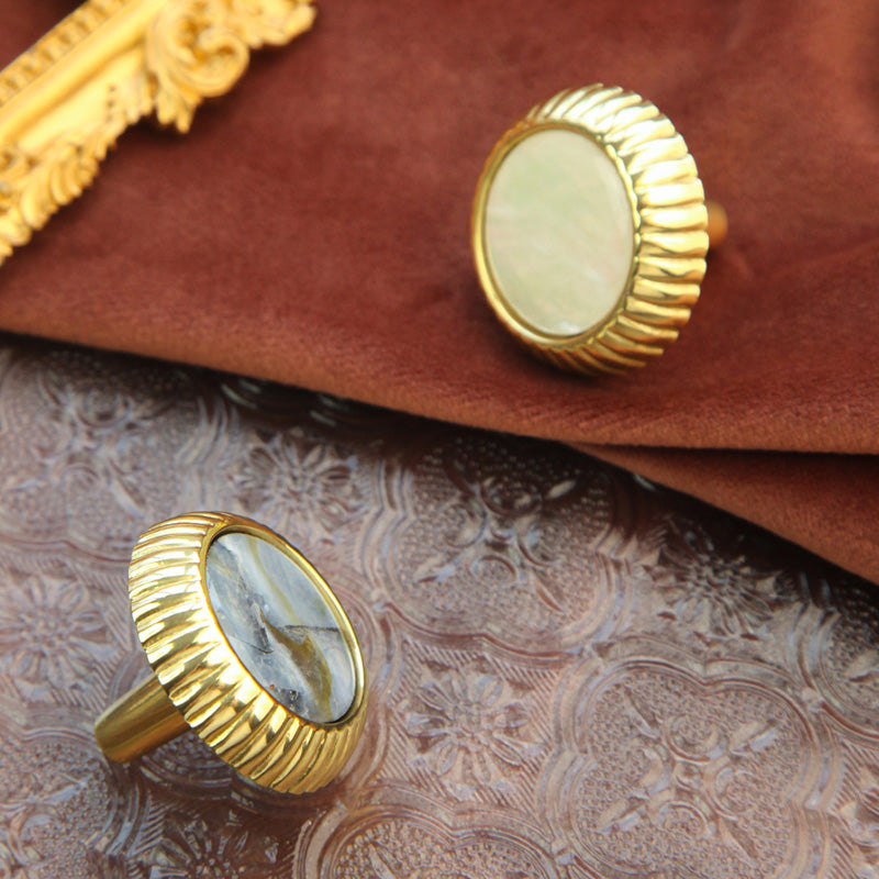 Round shell brass handle