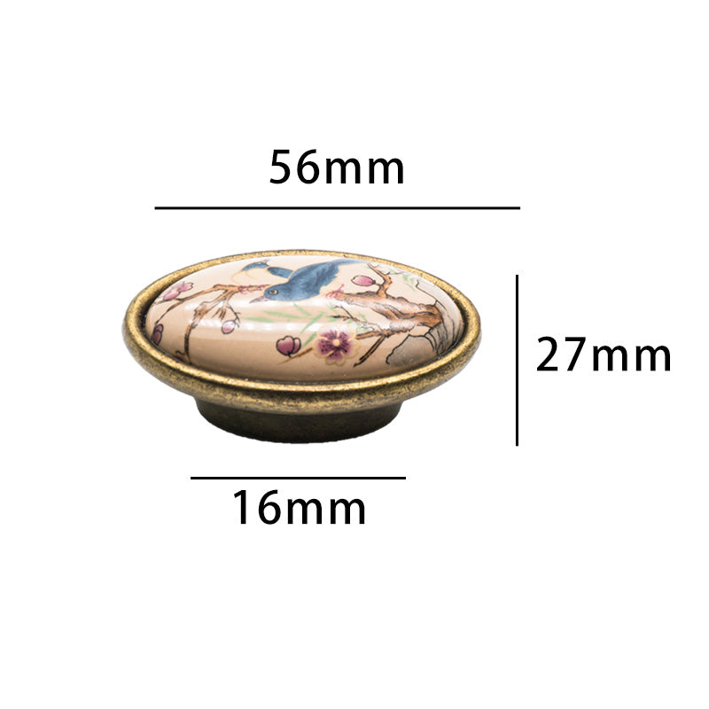 Chinese-style vintage brass furniture drawer handle