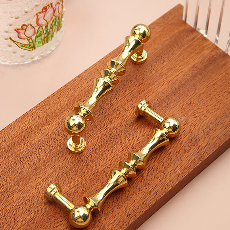 Ball design gold brass cabinet door handle