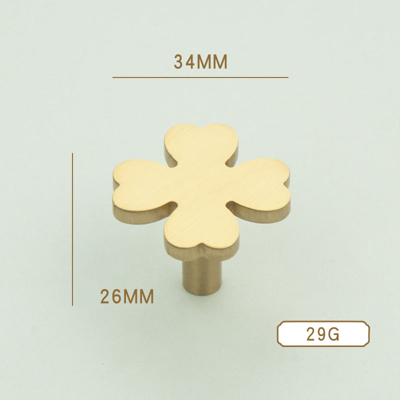 Four-leaf brass handle