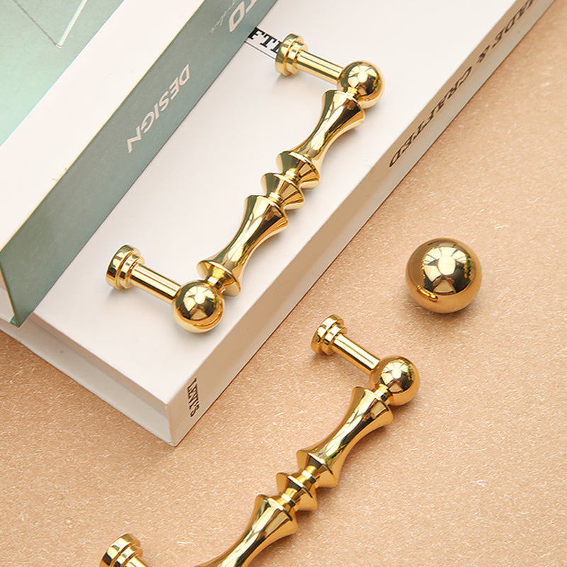 Ball design gold brass cabinet door handle