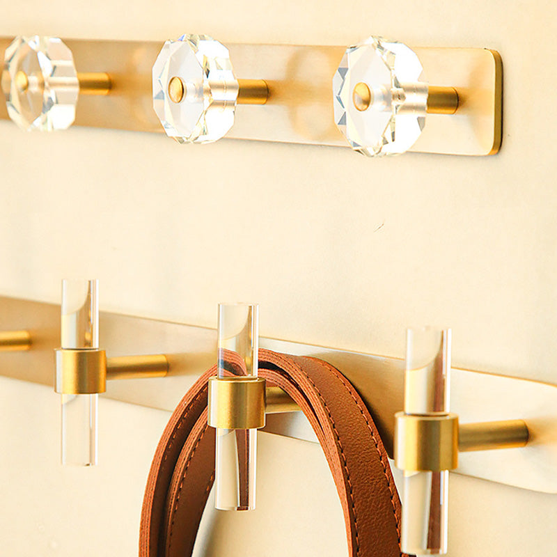 Acrylic brass hook entryway bathroom coat hook door rear hook