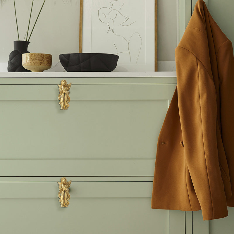 Angel handle, brass single hole cabinet handle