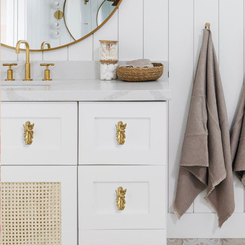 Angel handle, brass single hole cabinet handle