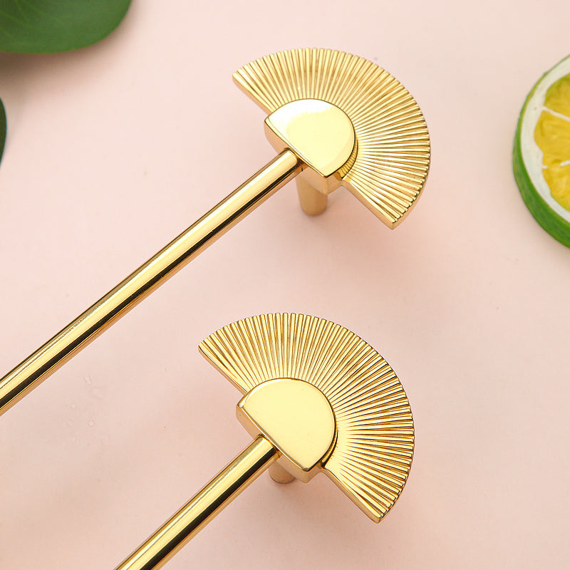 Simple fan-shaped brass furniture handle