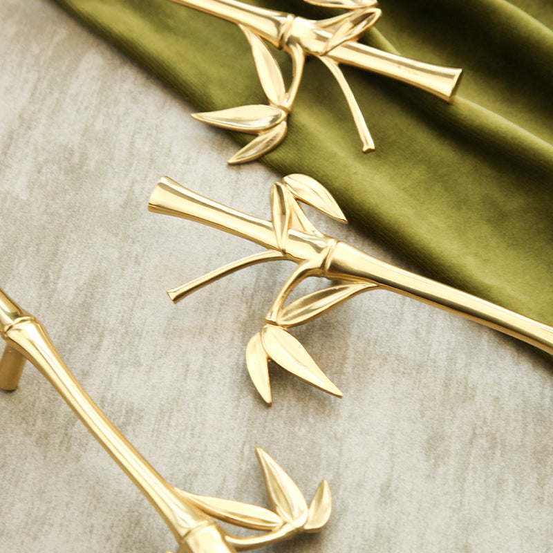 Bamboo design brass furniture handle