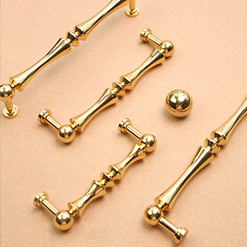 Ball design gold brass cabinet door handle