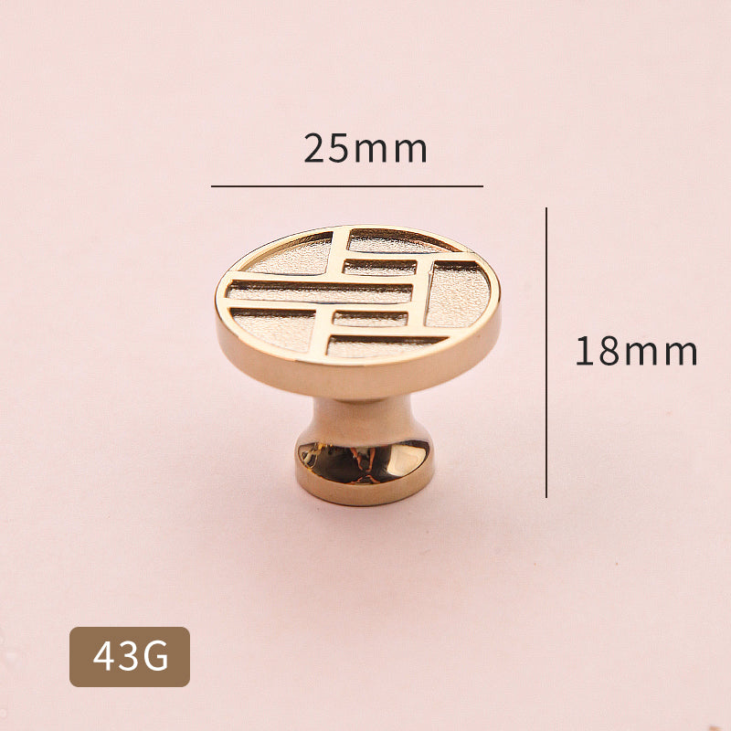 Simple gold and silver round brass furniture handle
