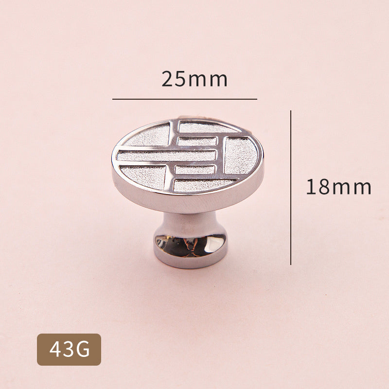 Simple gold and silver round brass furniture handle