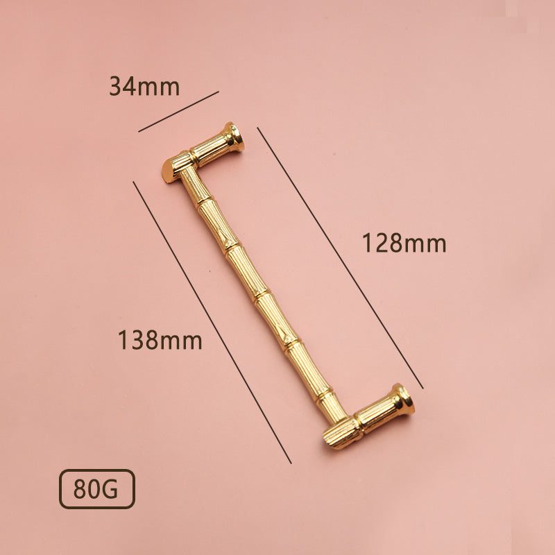 Solid brass furniture handle with bamboo design