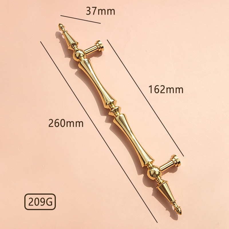 Furniture gold ancient style double hole handle