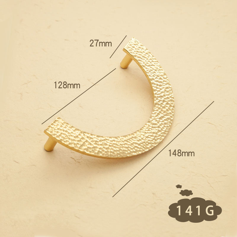 Hammered brass half round handle