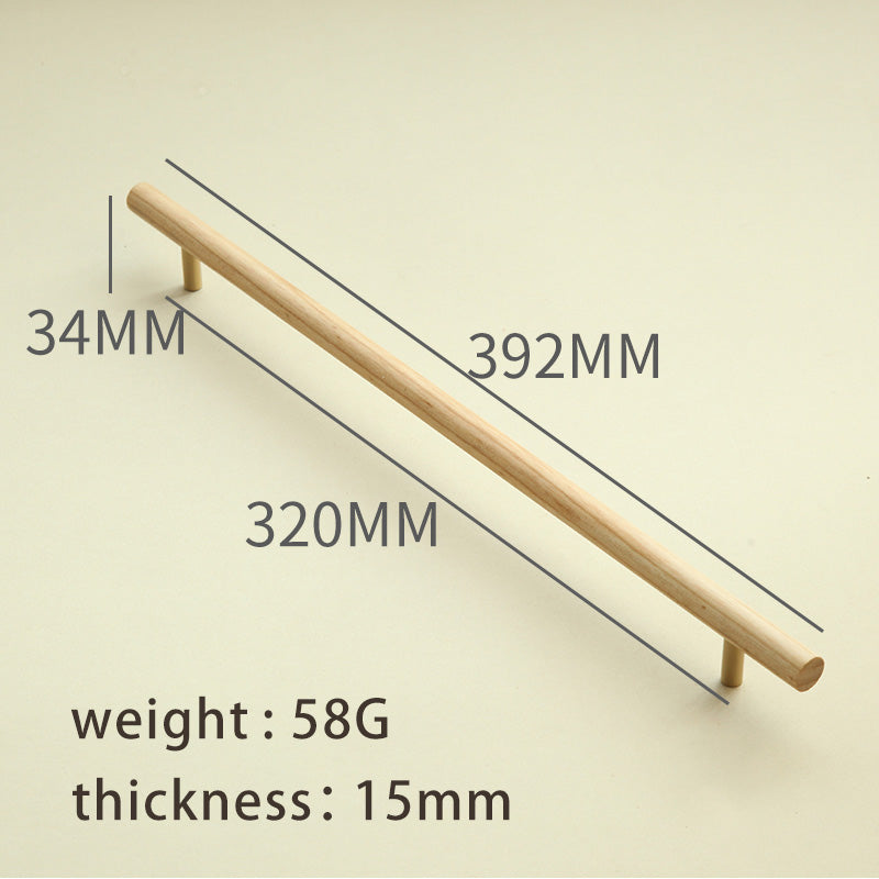 Solid wood handle raw wood color walnut