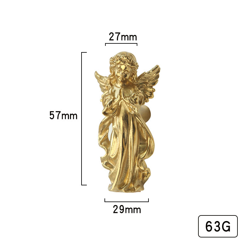 Angel handle, brass single hole cabinet handle