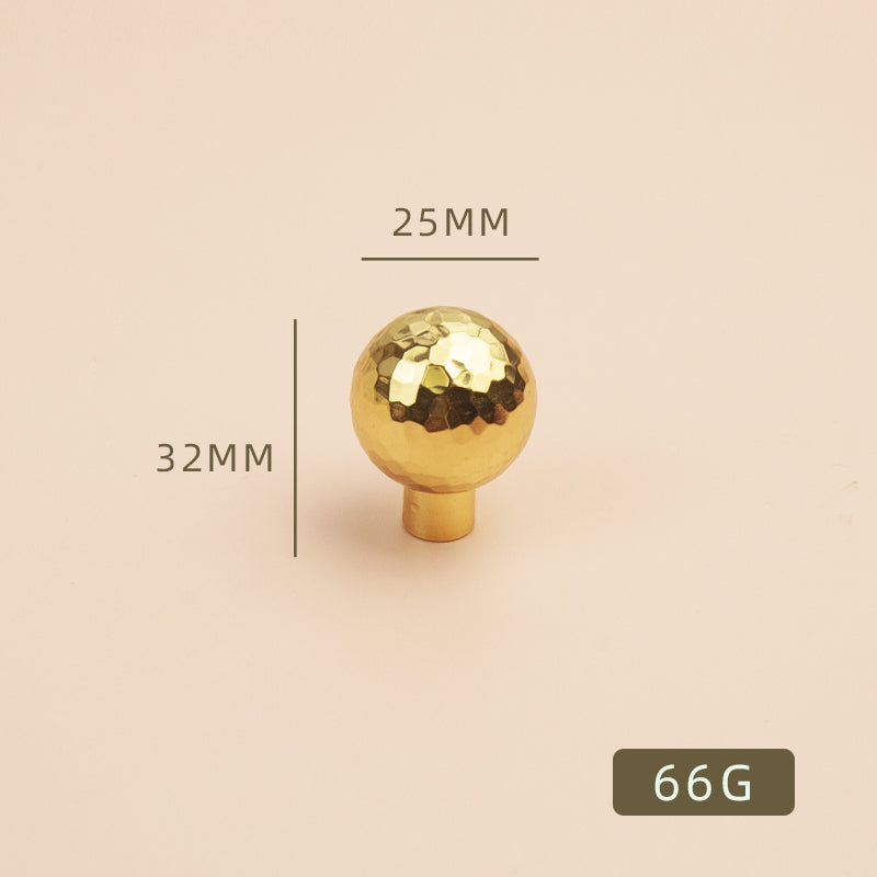 Hammer grain round ball brass handle