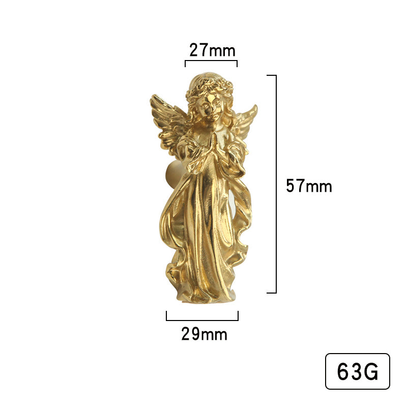Angel handle, brass single hole cabinet handle