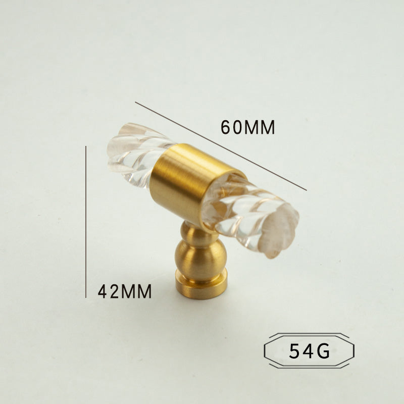 Acrylic thread brass handle