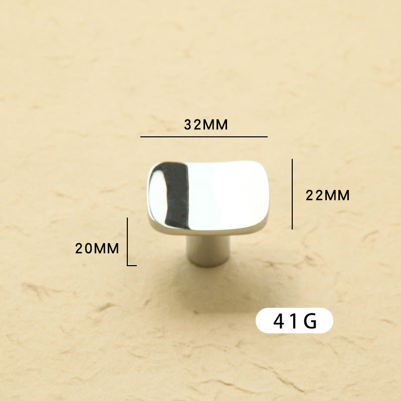 Block curved brass handle