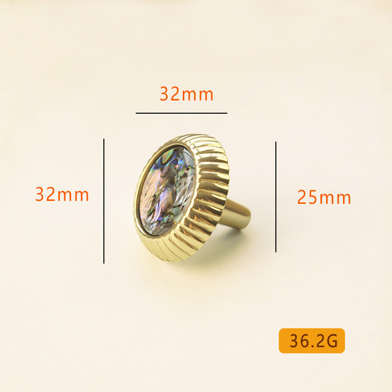Round shell brass handle