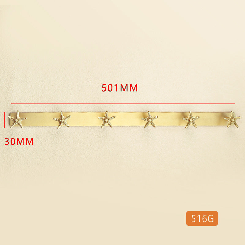 Seaweed starfish brass hook