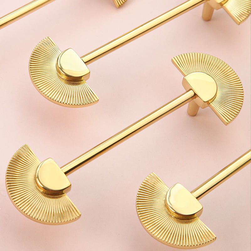 Simple fan-shaped brass furniture handle