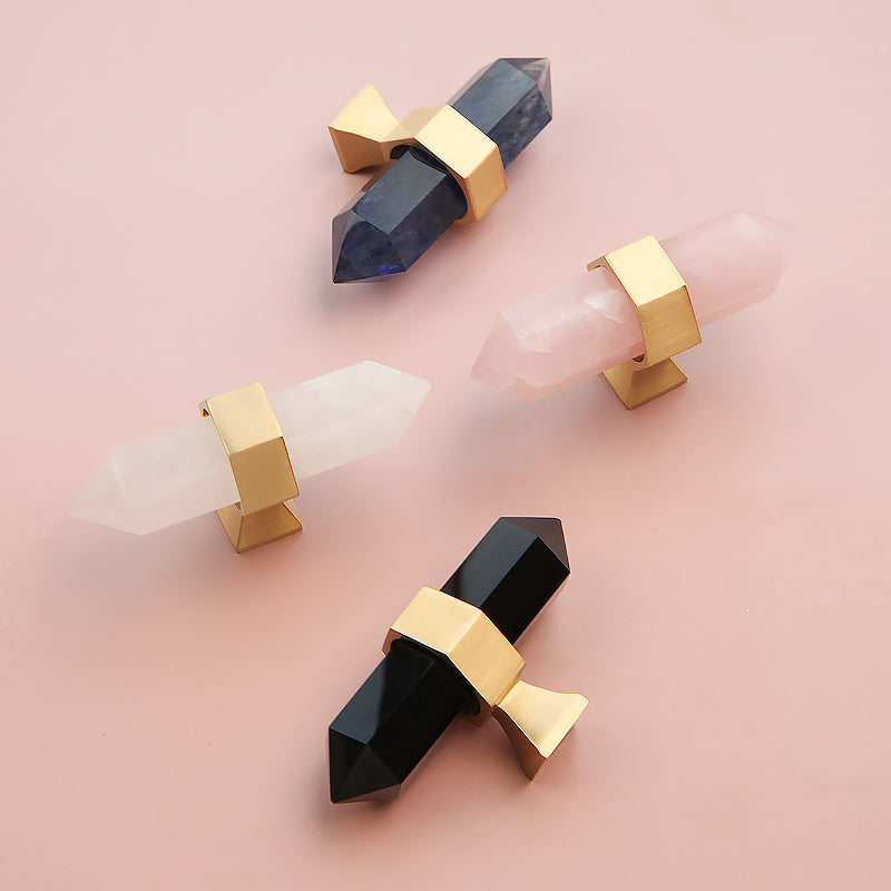 Natural crystal furniture handle