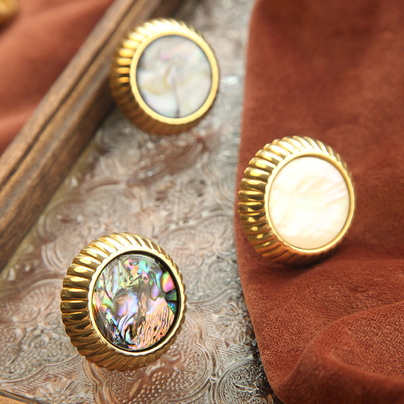 Round shell brass handle