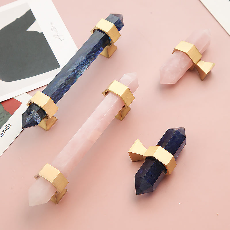 Natural crystal furniture handle