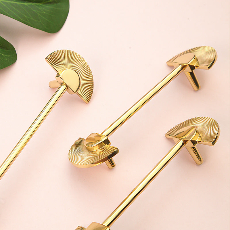 Simple fan-shaped brass furniture handle