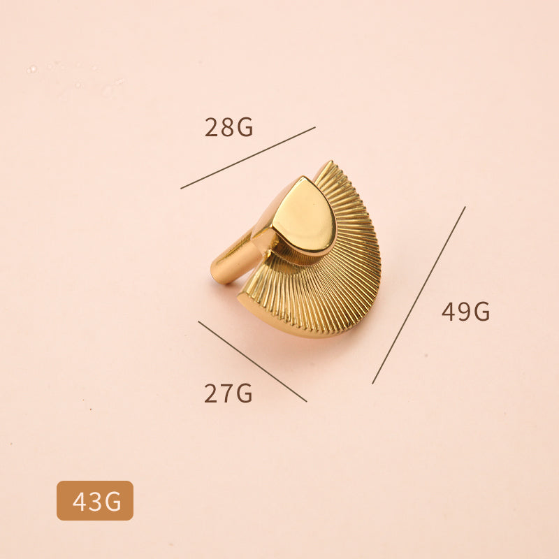 Simple fan-shaped brass furniture handle