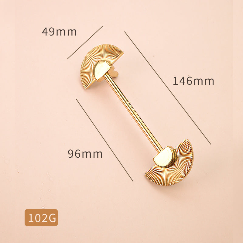 Simple fan-shaped brass furniture handle