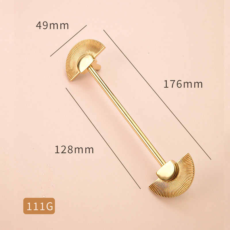 Simple fan-shaped brass furniture handle