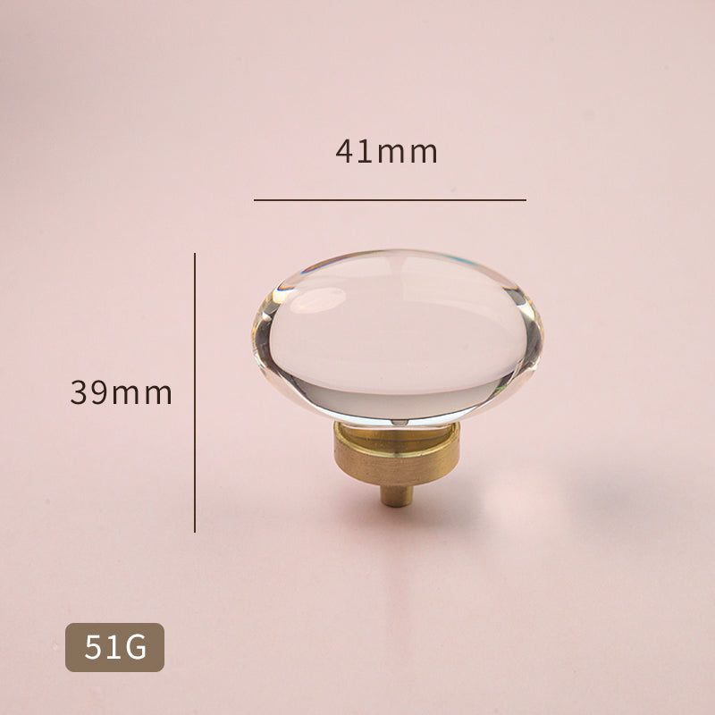 Simple glass brass furniture drawer cabinet handles