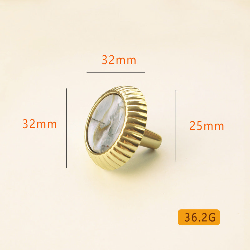 Round shell brass handle